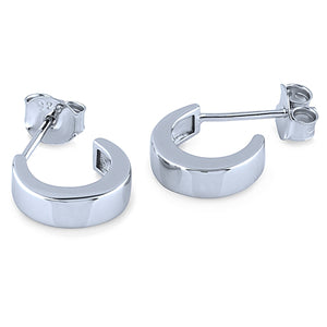 Rhodium Huggie Studs