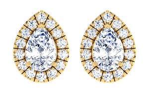 Pear shape halo studs