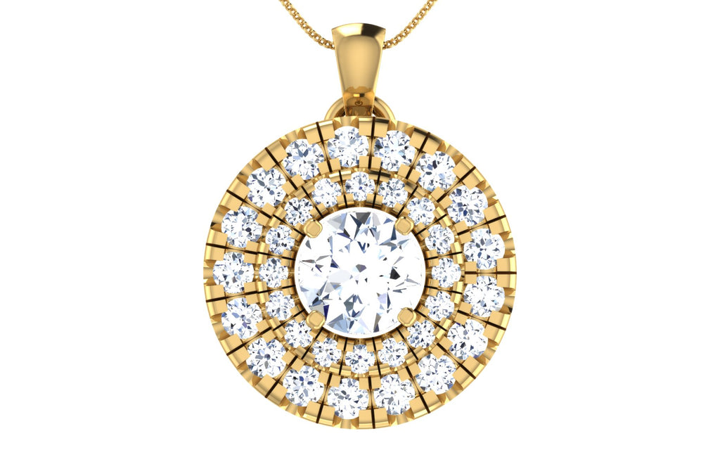 Double Halo Gold pendant