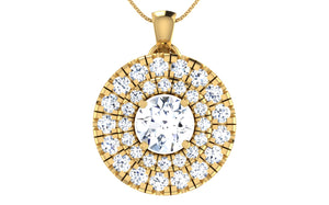 Double Halo Gold pendant
