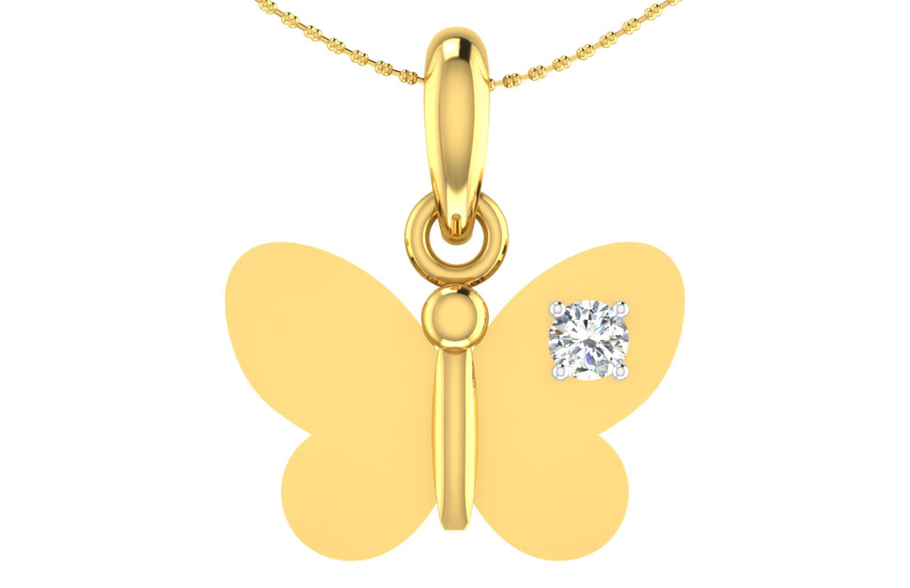 butter fly charm pendant with diamond