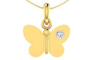 butter fly charm pendant with diamond